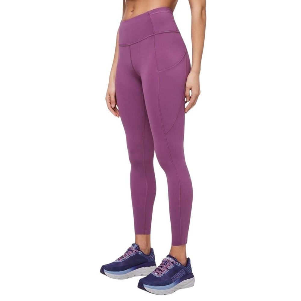 Lululemon Fast and Free High-Rise Leggings 25" Purple Nulux Sz 6